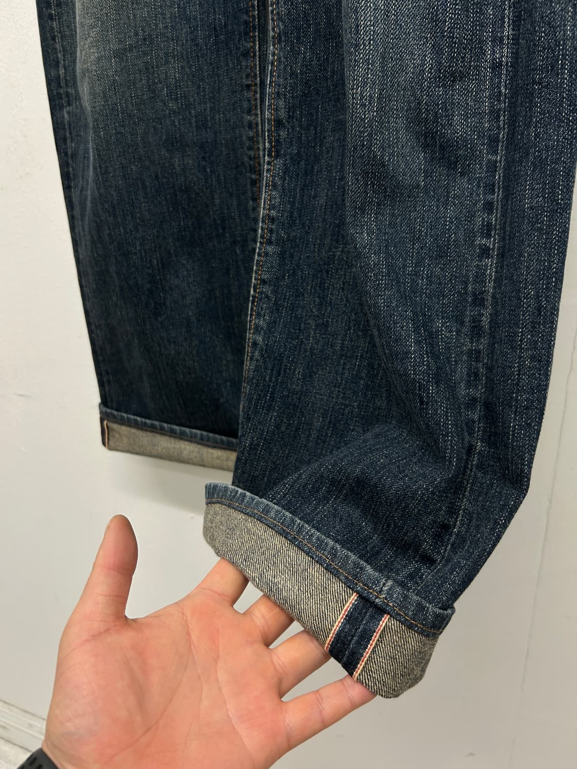 00s 에드윈 워싱 셀비지 데님 팬츠 상품이미지3