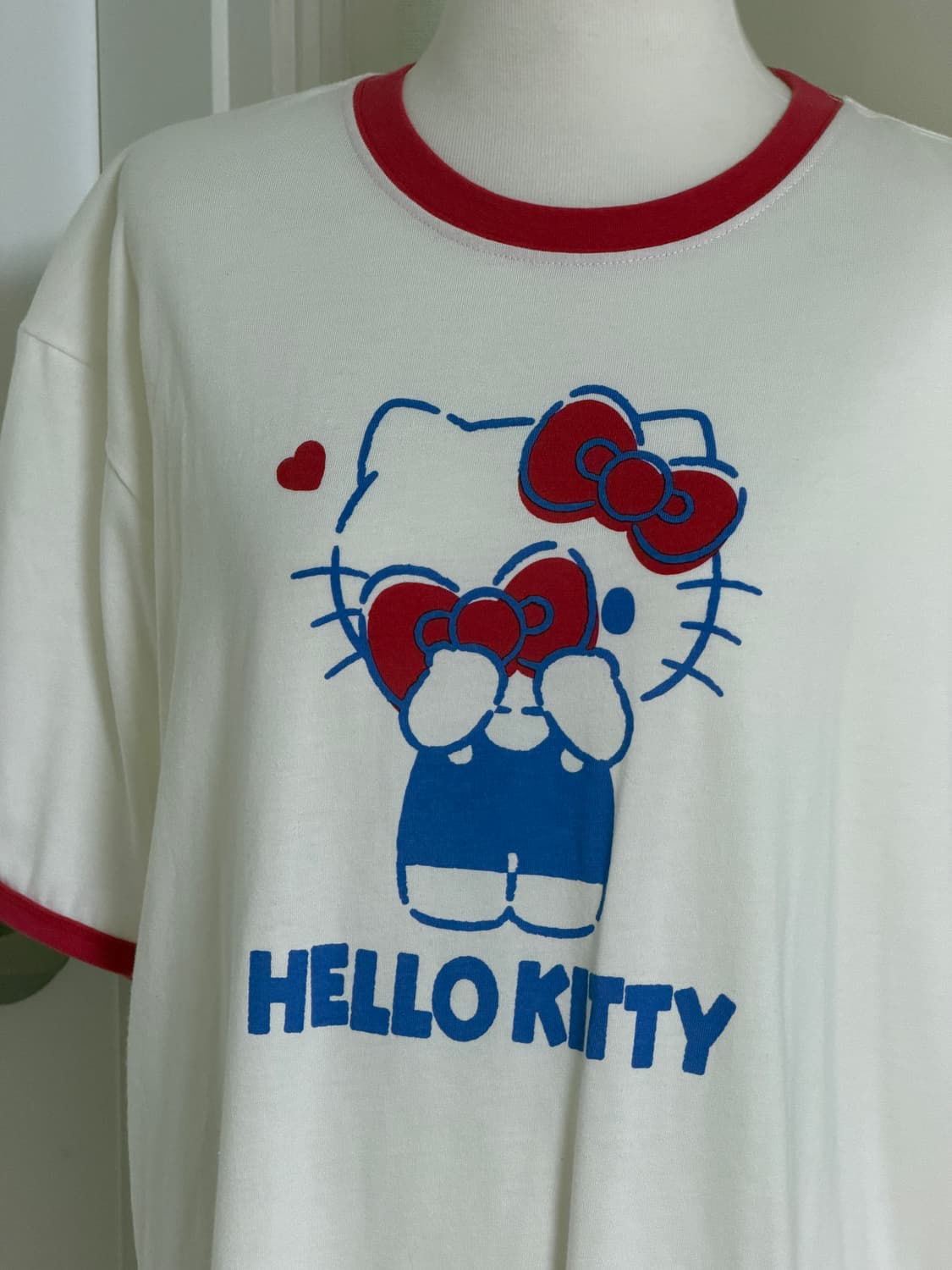 헬로키티 링거 레드 화이트 티셔츠 상품이미지2