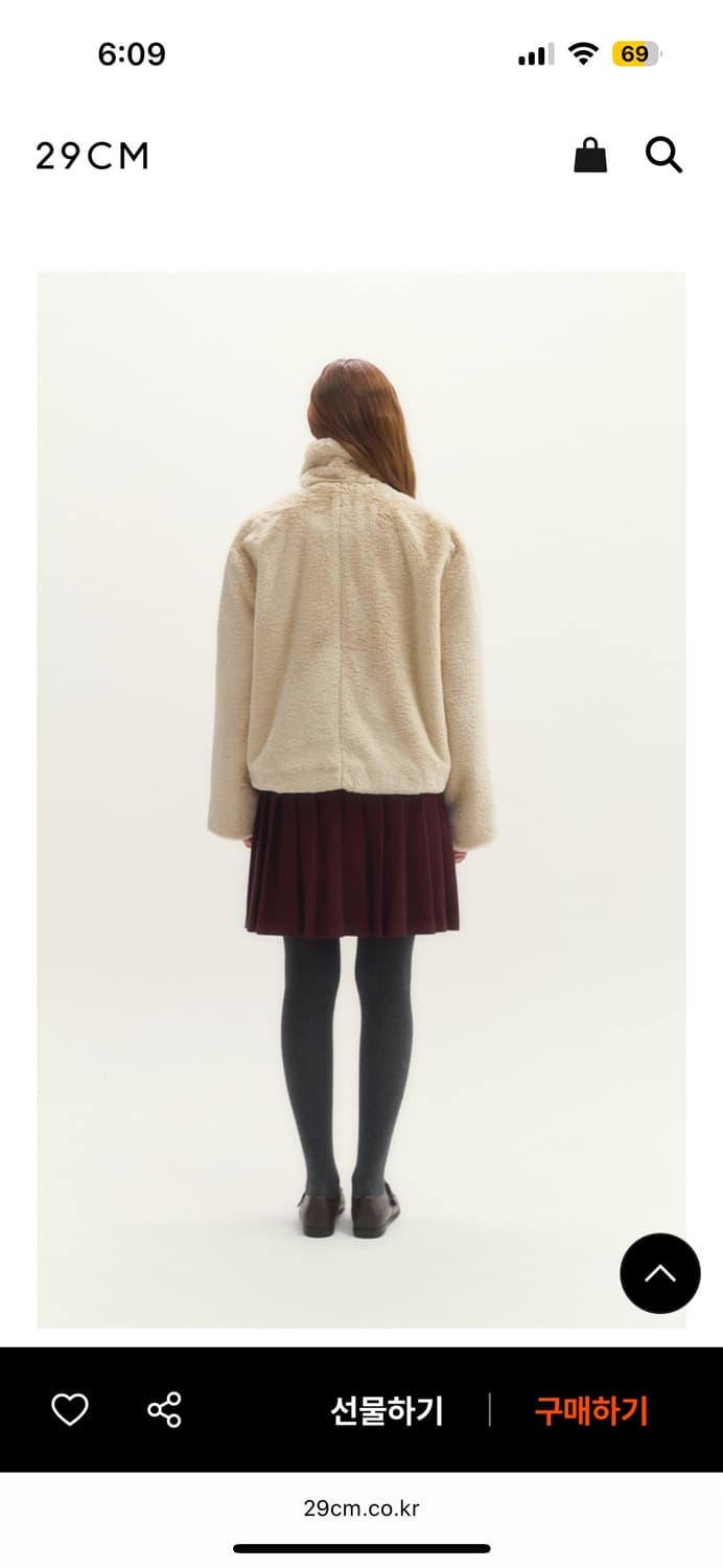 새상품/ 마리끌레르 페이크 퍼 숏 카라 자켓 베이지 상품이미지5