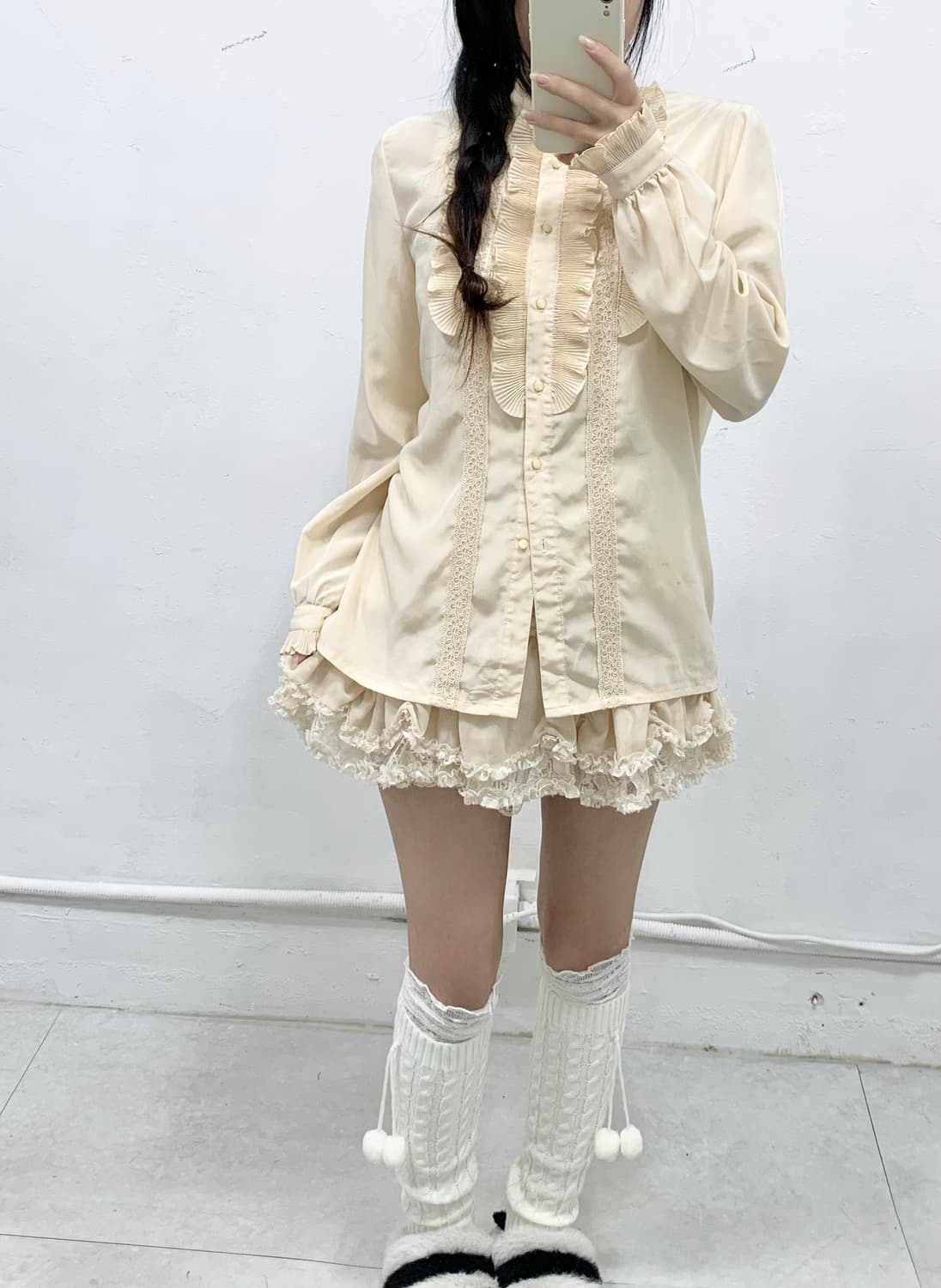 [LELIC] 로걀 공겜여주 레이스 코리락쿠마 블라우스 상품이미지2