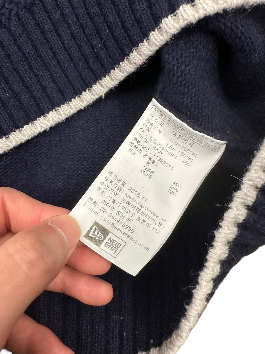 뉴에라) 뉴욕 양키스 프린팅 네이비 니트 L 상품이미지6