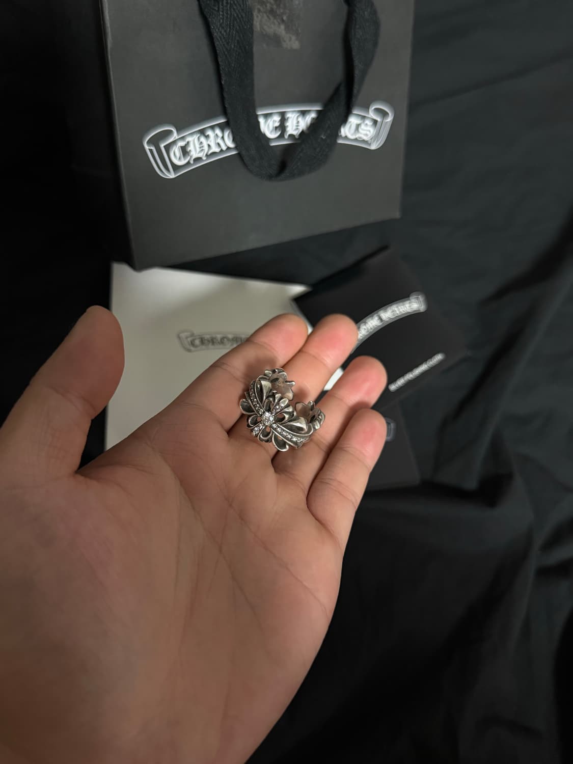 [20호] 크롬하츠 더블플로랄 링 파베다이아 상품이미지7