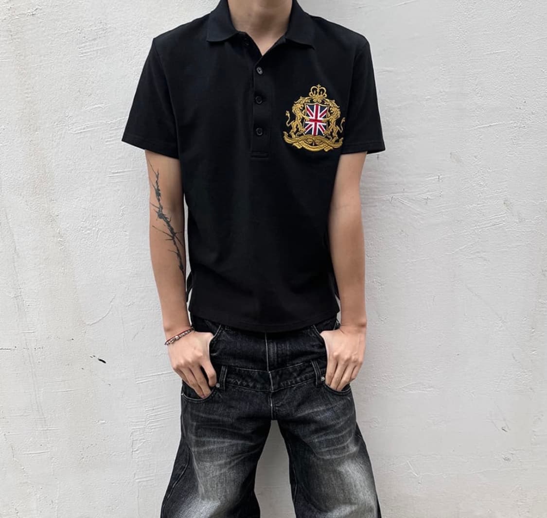 Union Jack Embroidery Polo T-Shirt 상품이미지1