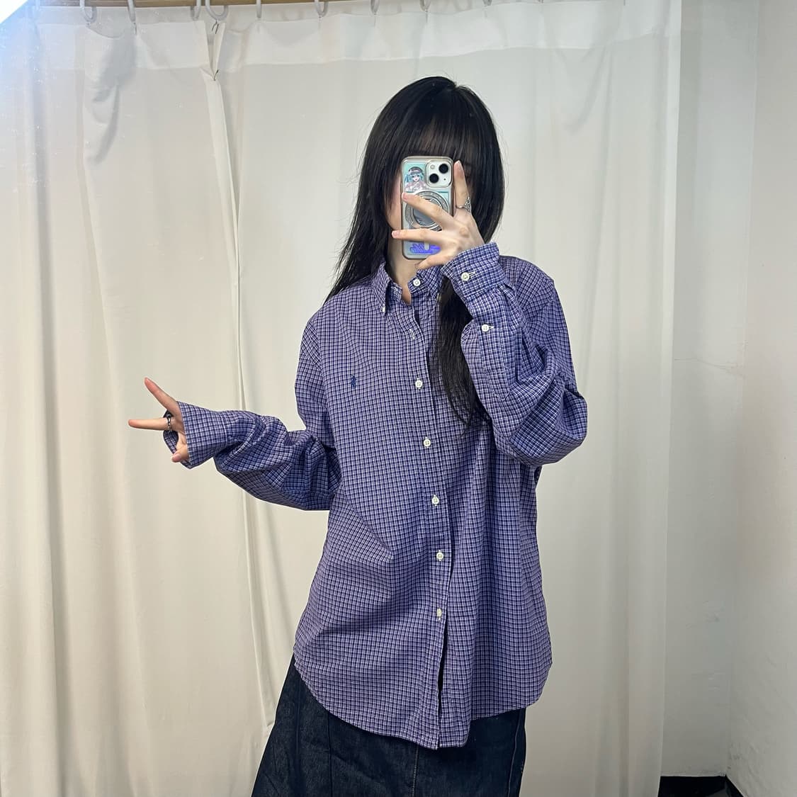 Polo Ralph Lauren purple check shirt 상품이미지2