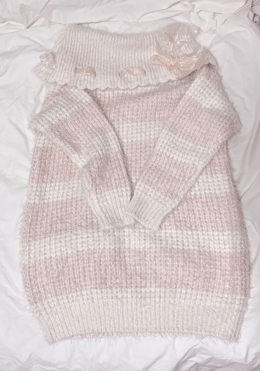 리즈리사 오프숄더 니트 리본 히메갸루 라떼갸루 로걀 상품이미지5