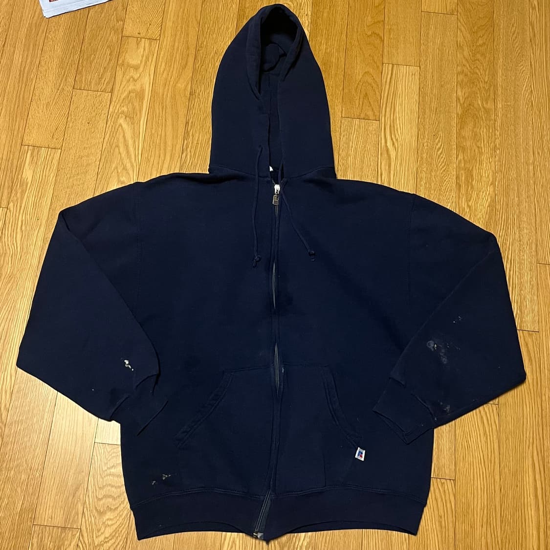 [M] 90s 빈티지 러셀 후드집업 네이비 상품이미지2