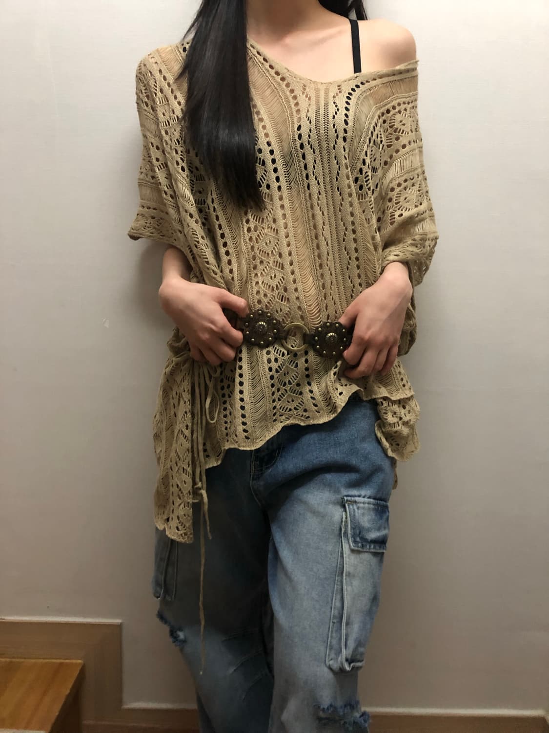 빈티지 브라운 히피 니트 상품이미지2