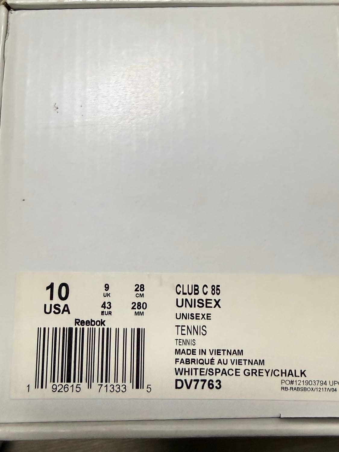 (예약중)리복 자운드 클럽c 19ss 초판 White/Grey 280 상품이미지8