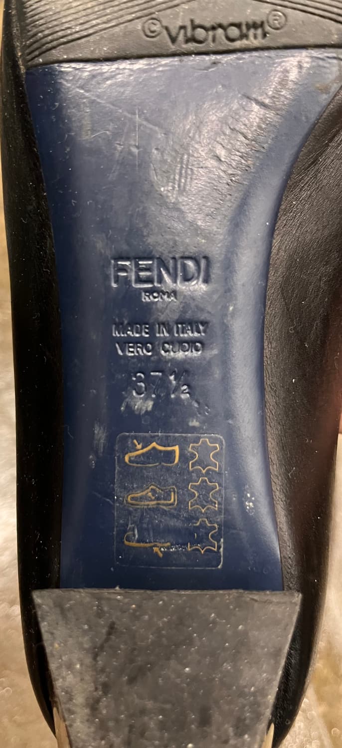 펜디 Fendi 스터드 페이스 스키머 플랫 슈즈 37.5 상품이미지4