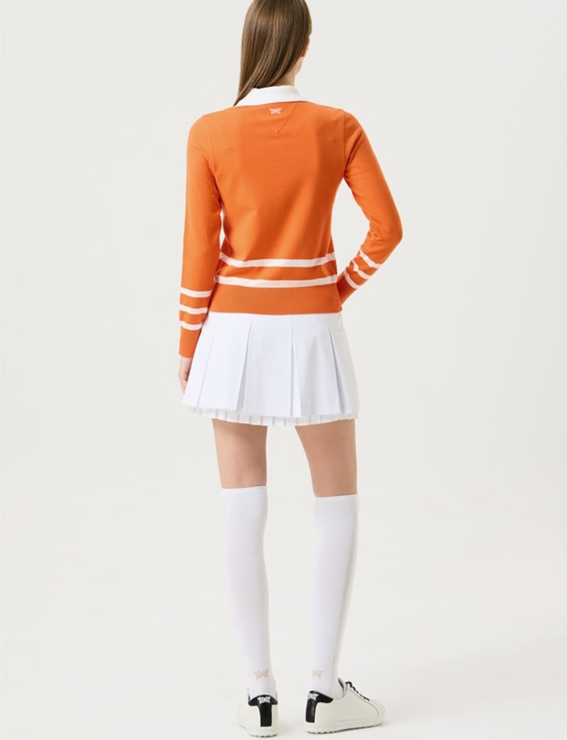 (새상품)PXG 신상 여성오렌지색 카라니트S 상품이미지9