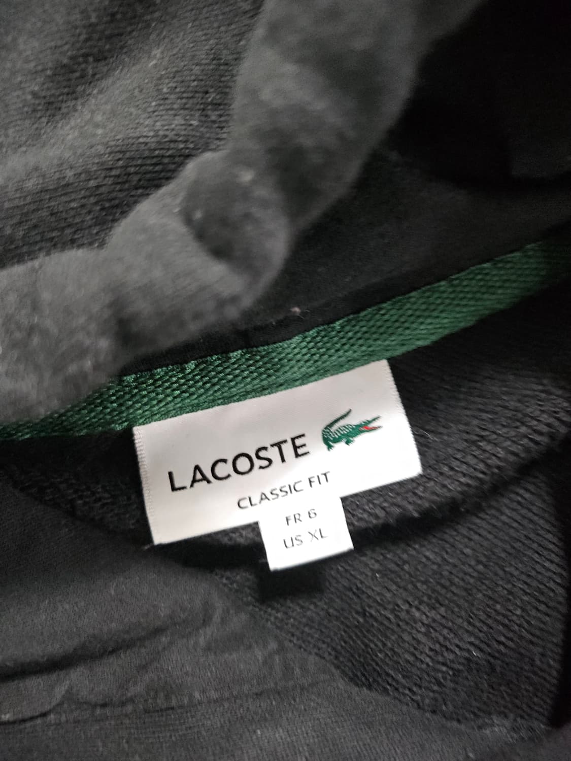 라코스테 블랙 후두 맨투맨 XL 상품이미지3