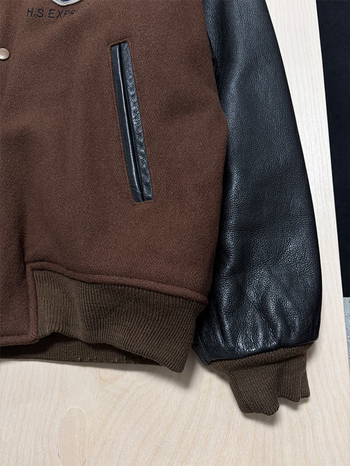 빈티지 울 가죽 바시티 자켓  상품이미지5