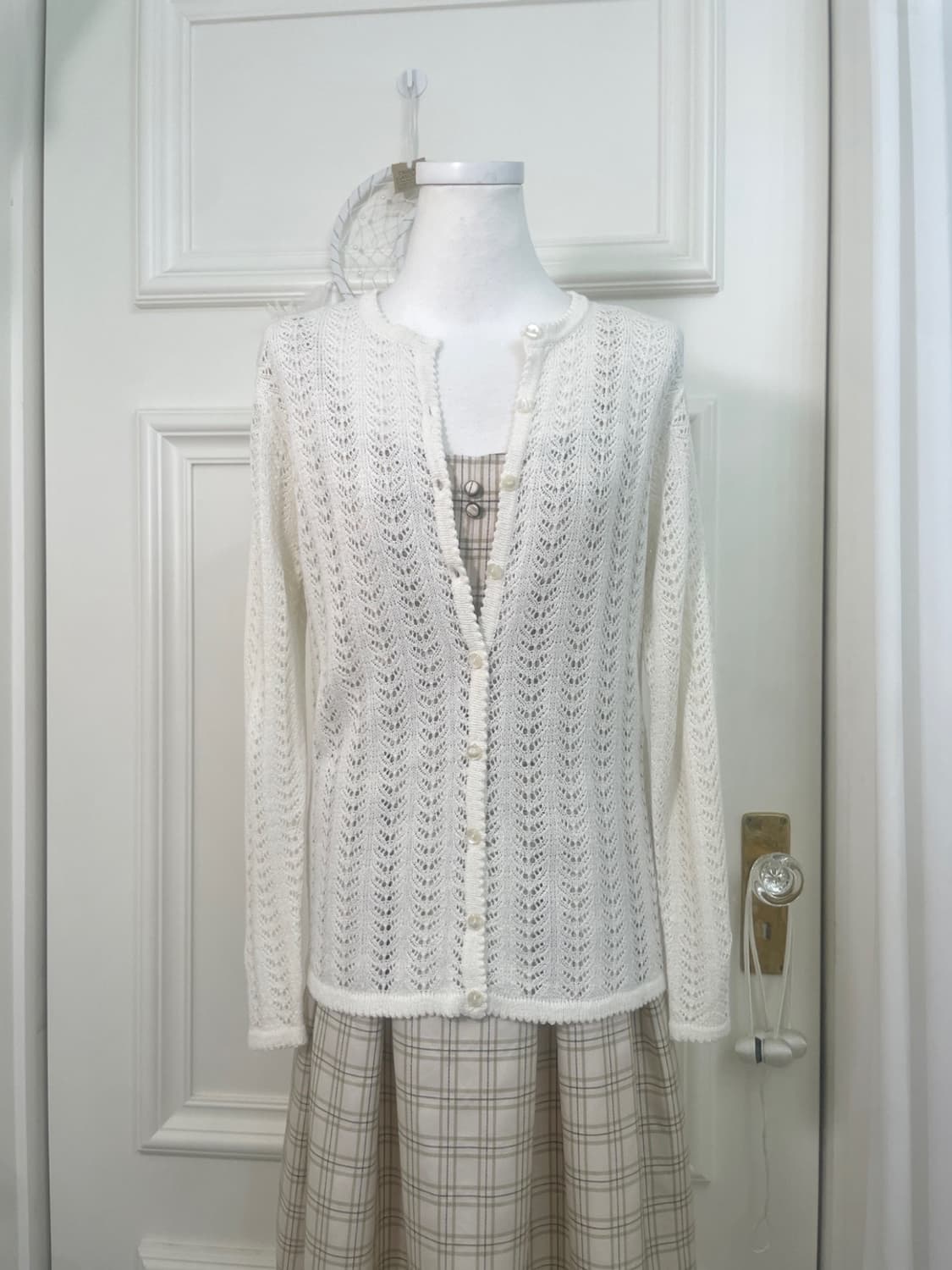 Ivory crochet spring cardigan(size-M) 상품이미지1