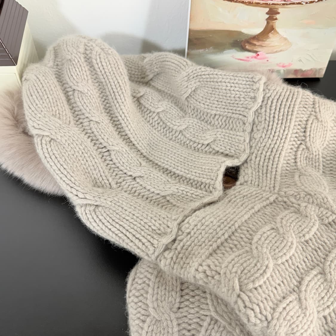 [FREE] 꽈배기니트 캐시미어 100% 케이프 상품이미지7