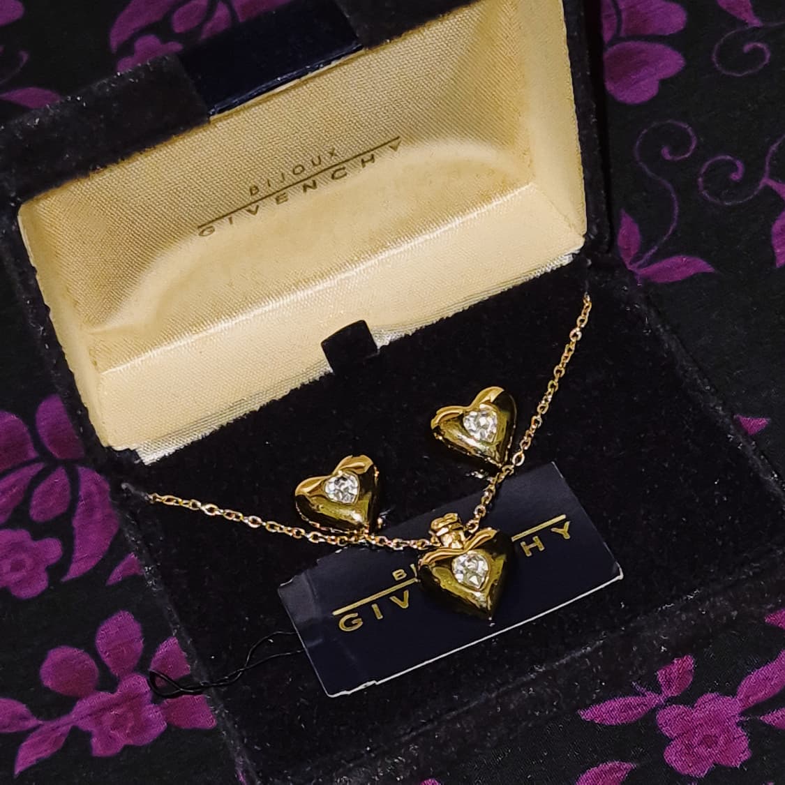 80s 프랑스 지방시 비쥬 하트 목걸이&이어클립 세트 상품이미지9