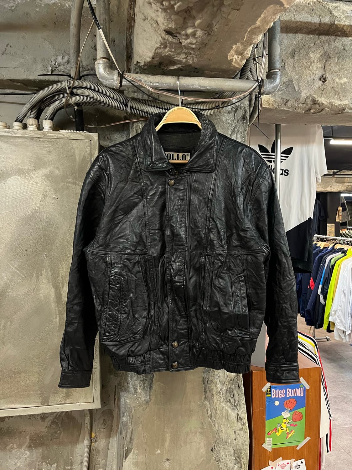 빈티지 양가죽 레더 자켓 블랙 L #csz2598 상품이미지1