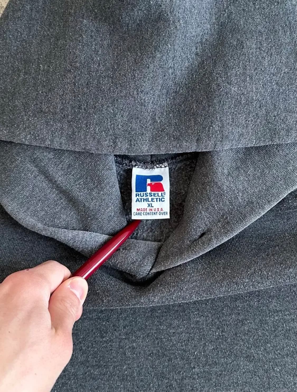 90s 빈티지 러셀 후드 다크그레이 XL USA 상품이미지6