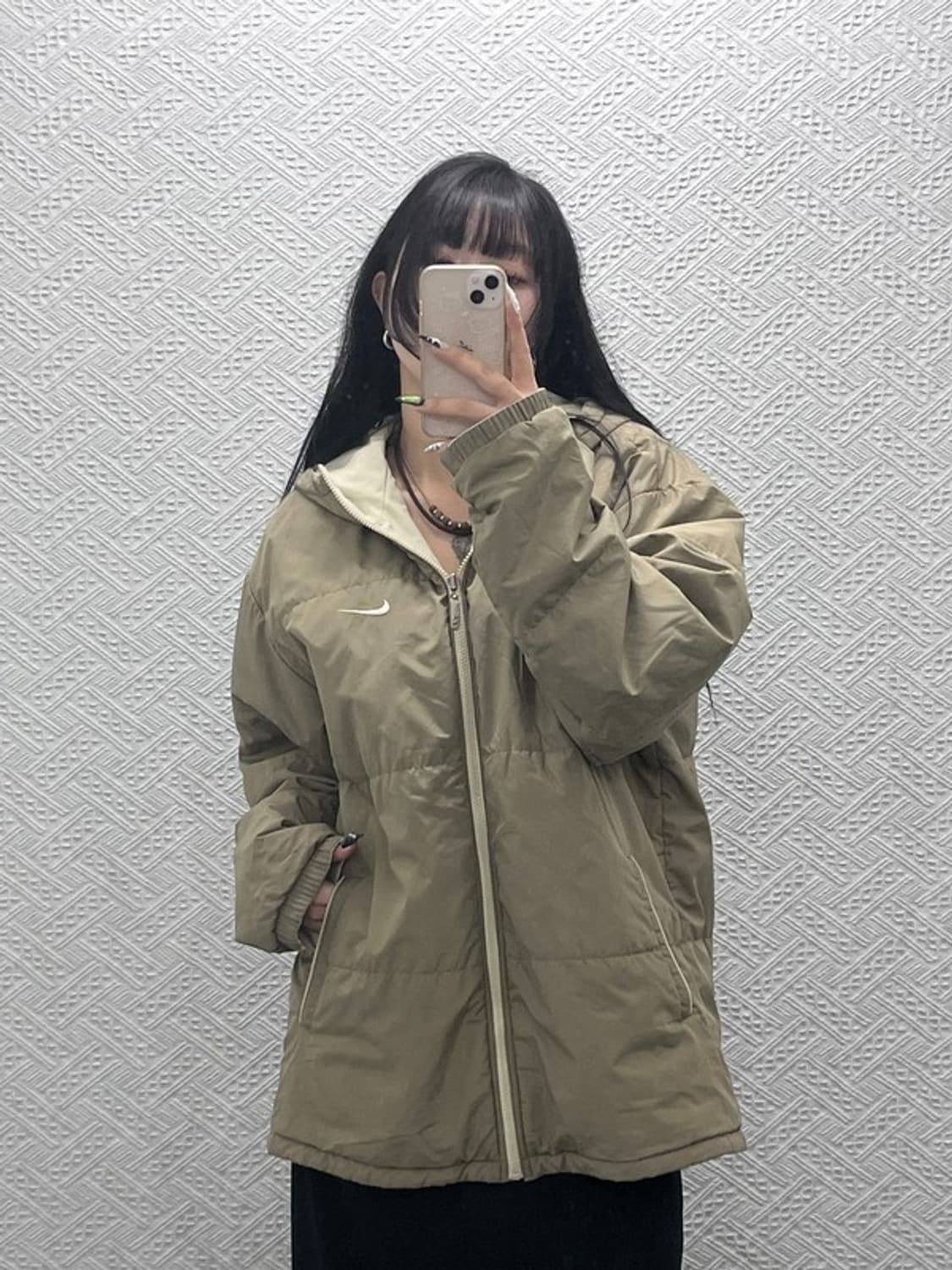 나이키 해리티지 스우시 리버시블 카키 점퍼 자켓 XL C08815 상품이미지2