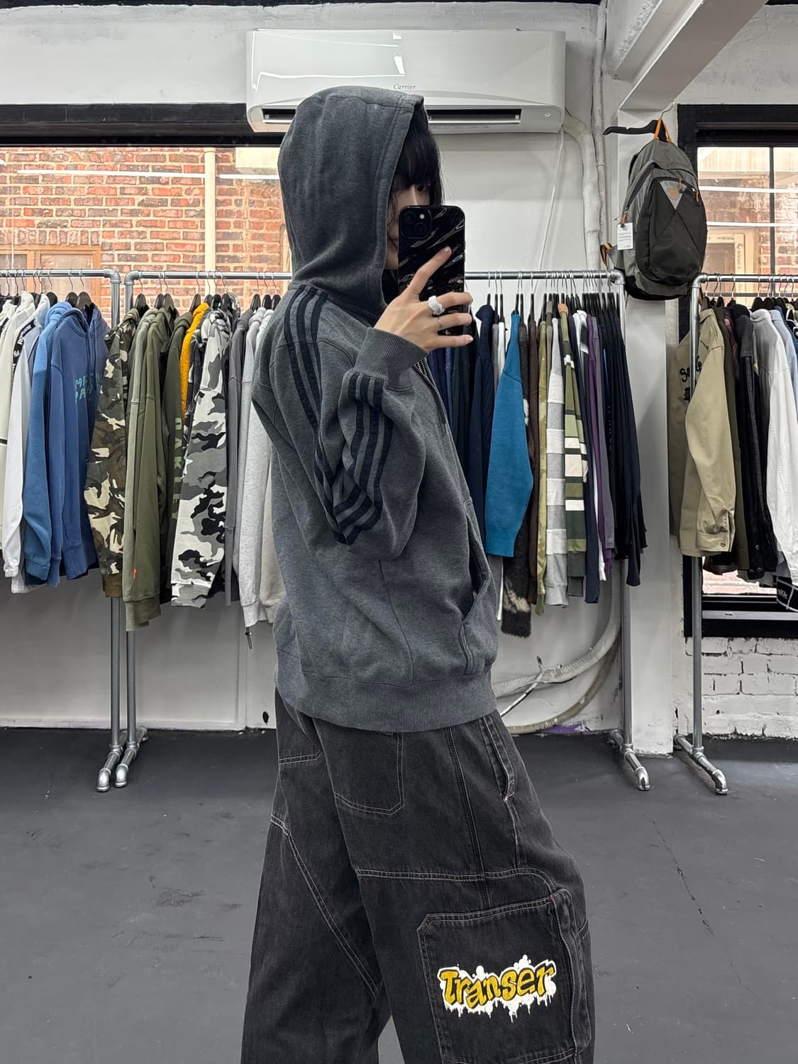 아디다스 파이어버드 그레이 후드집업 상품이미지1