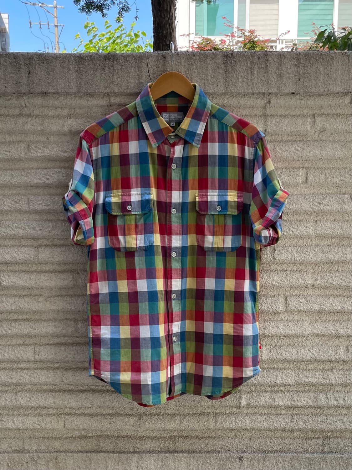 00’s stussy 롤업 체크셔츠 상품이미지4