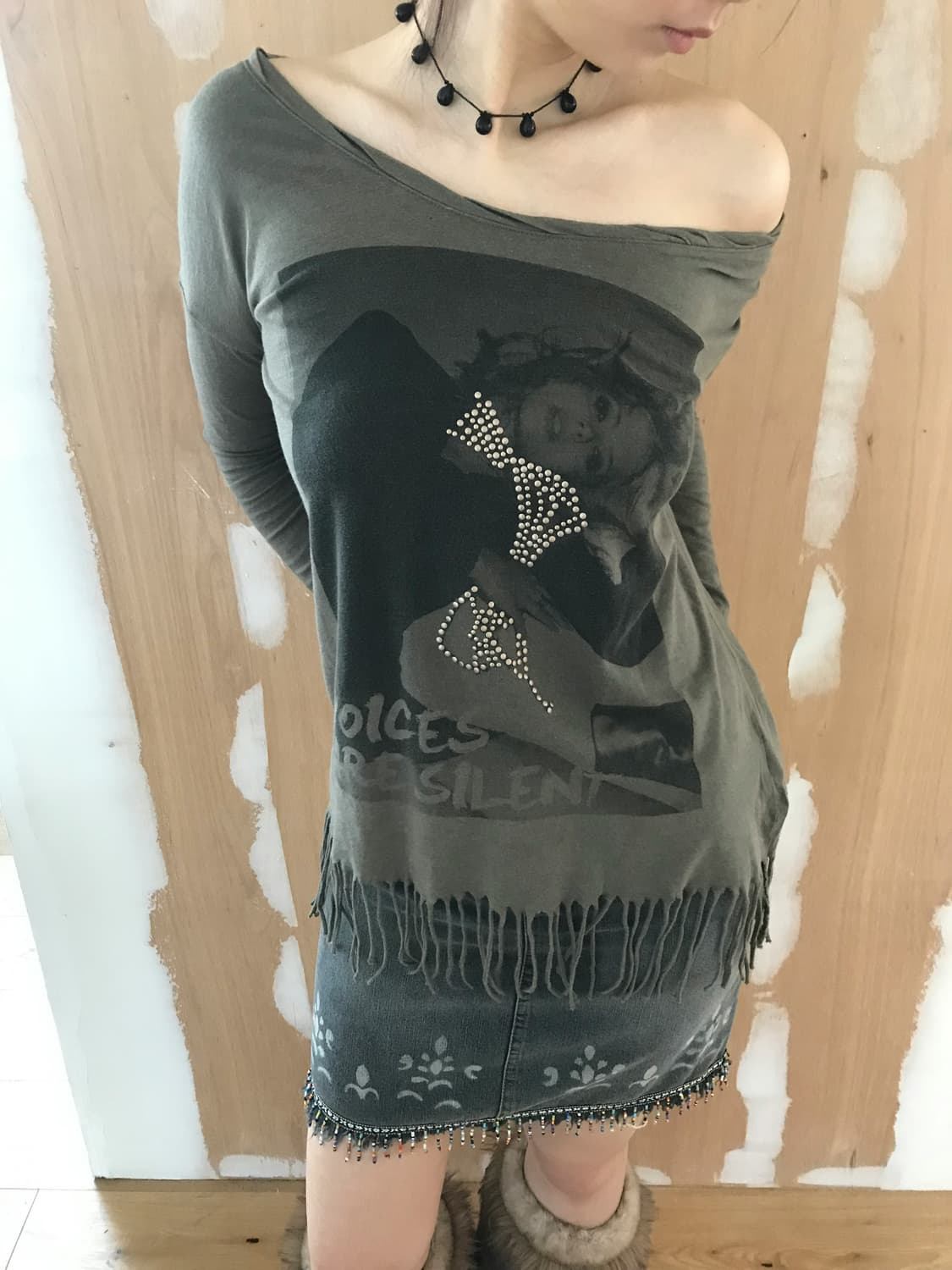 vintage tassel print top 상품이미지1