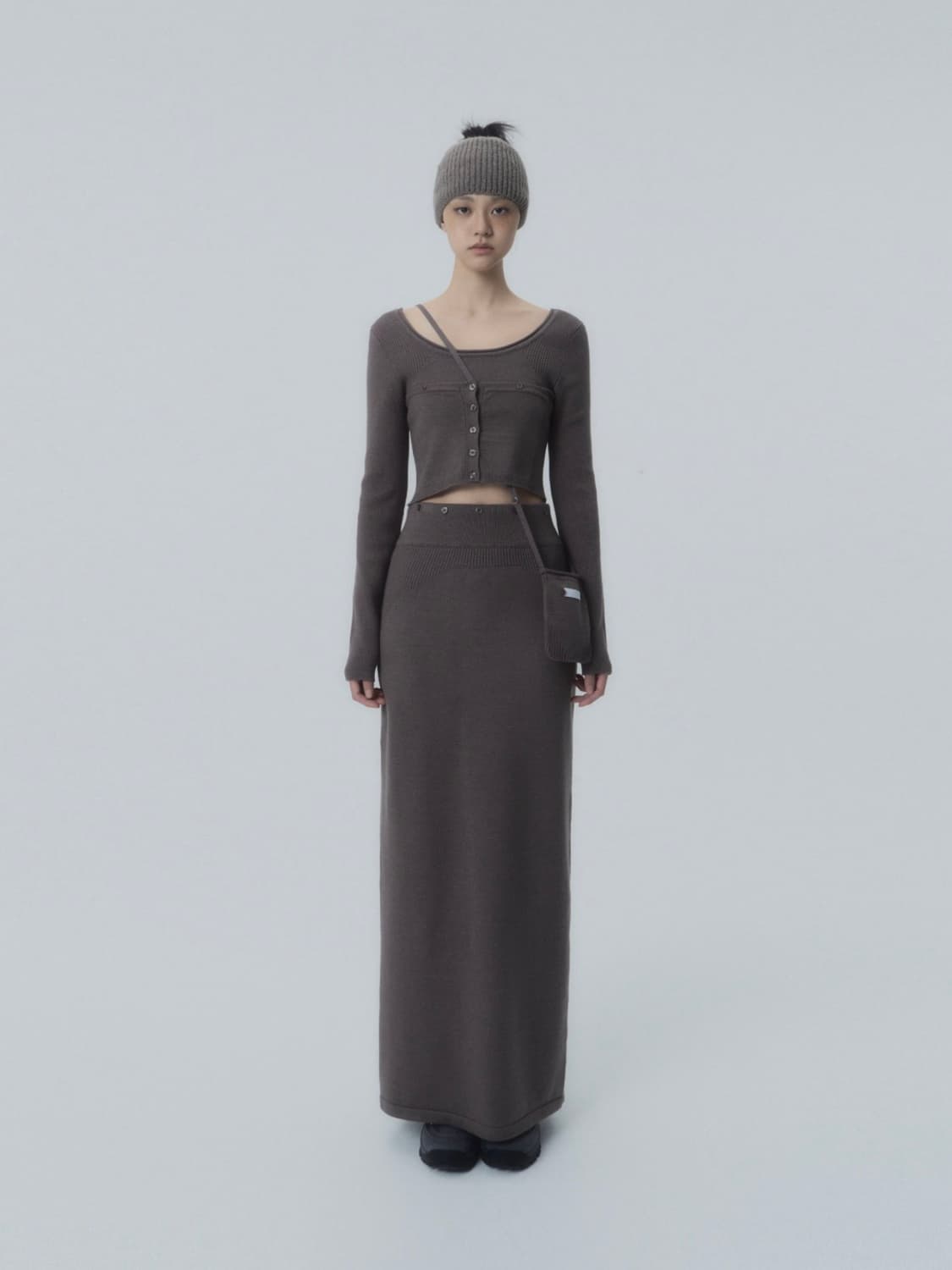 오호스 아이 플루이드 니트 스커트 + 백 상품이미지2