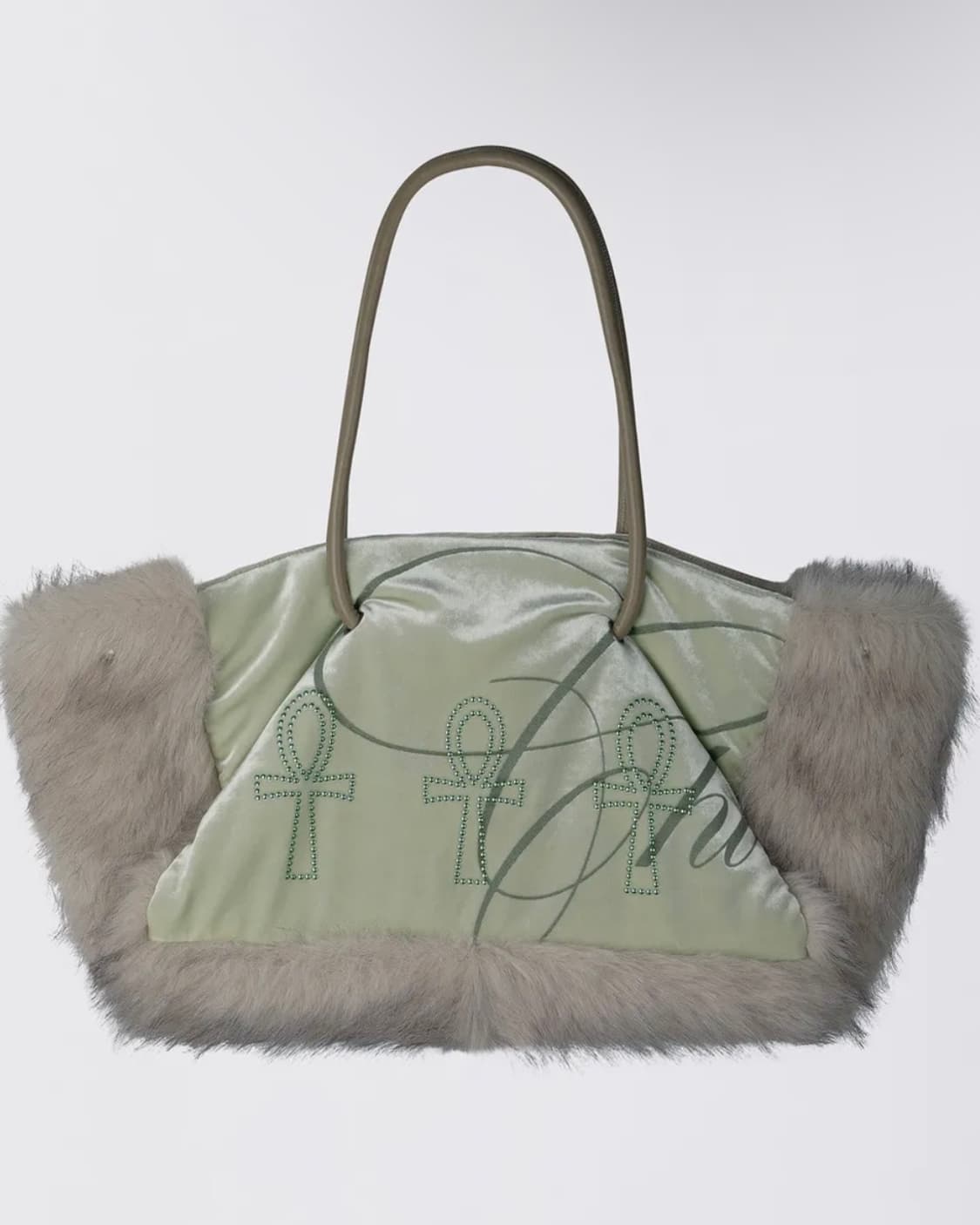 Fluffy Slouch Velvet Bag Mint 상품이미지3