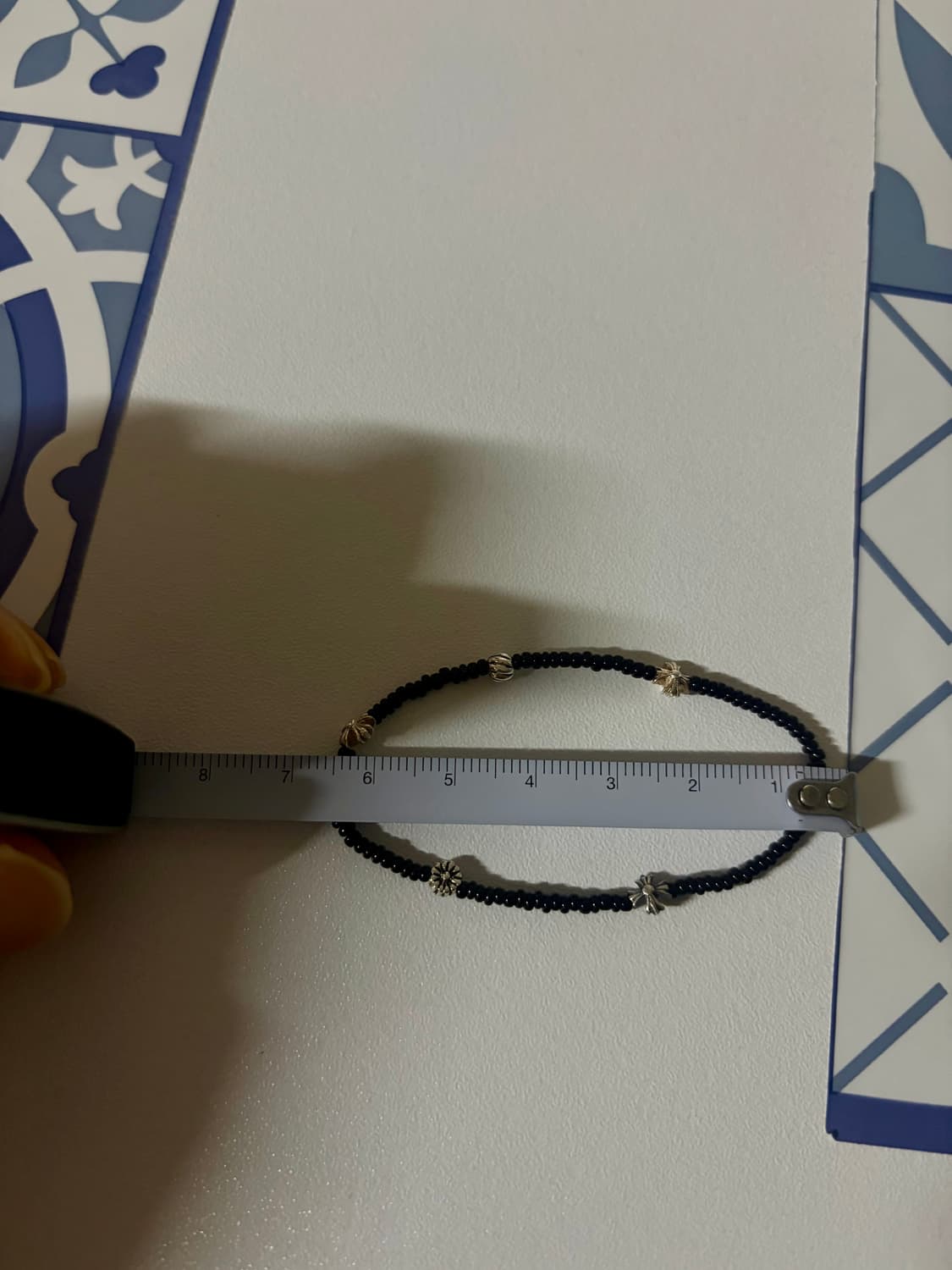 블랙 비즈 은팔찌 핸드메이드 상품이미지4