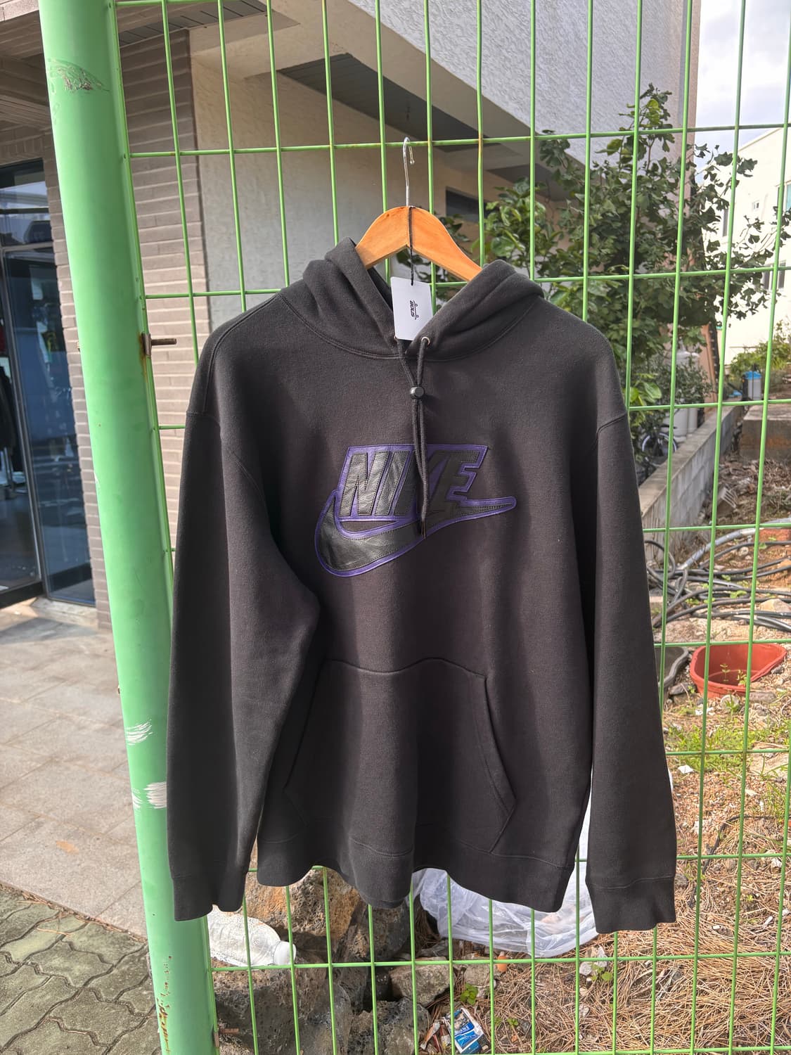 Supreme x nike leather apllique hoodie 상품이미지1