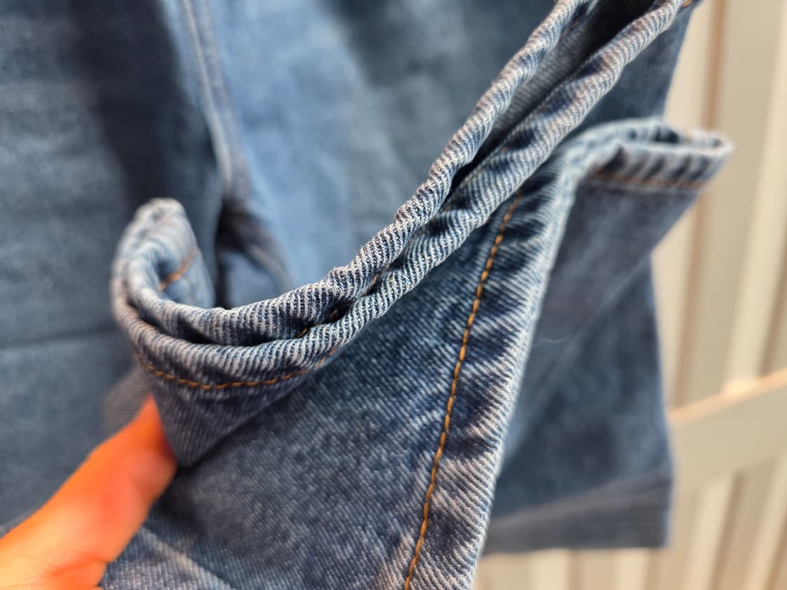 허리선 포인트 데님팬츠 상품이미지3