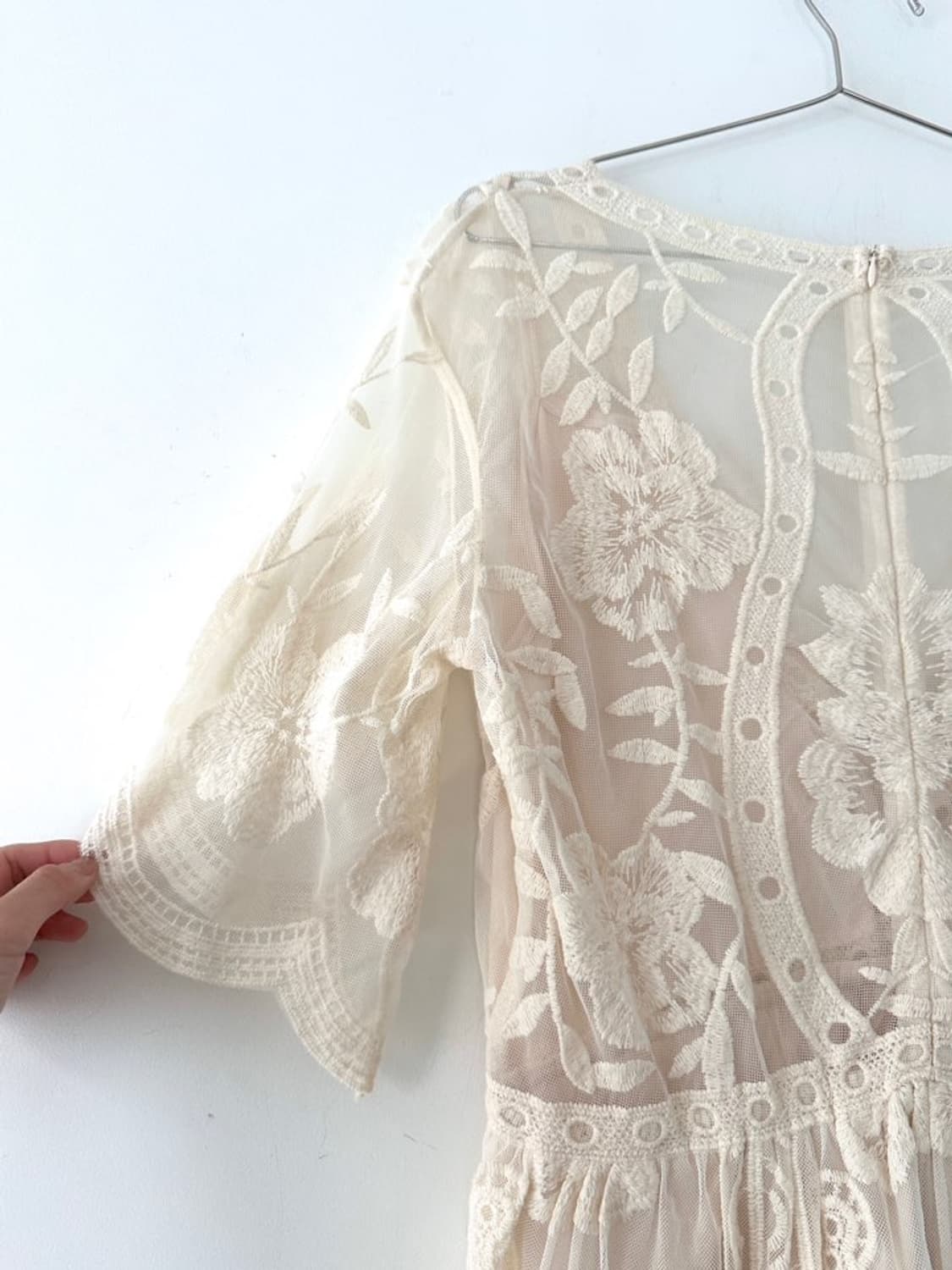 Palm sheer zip suit ops / ivory 상품이미지3