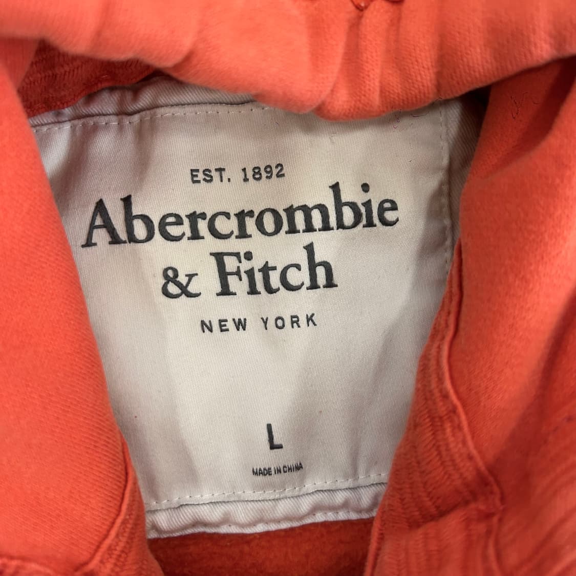 Abercrombie 아베크롬비 스펠아웃로고 오렌지 후드집업 상품이미지5