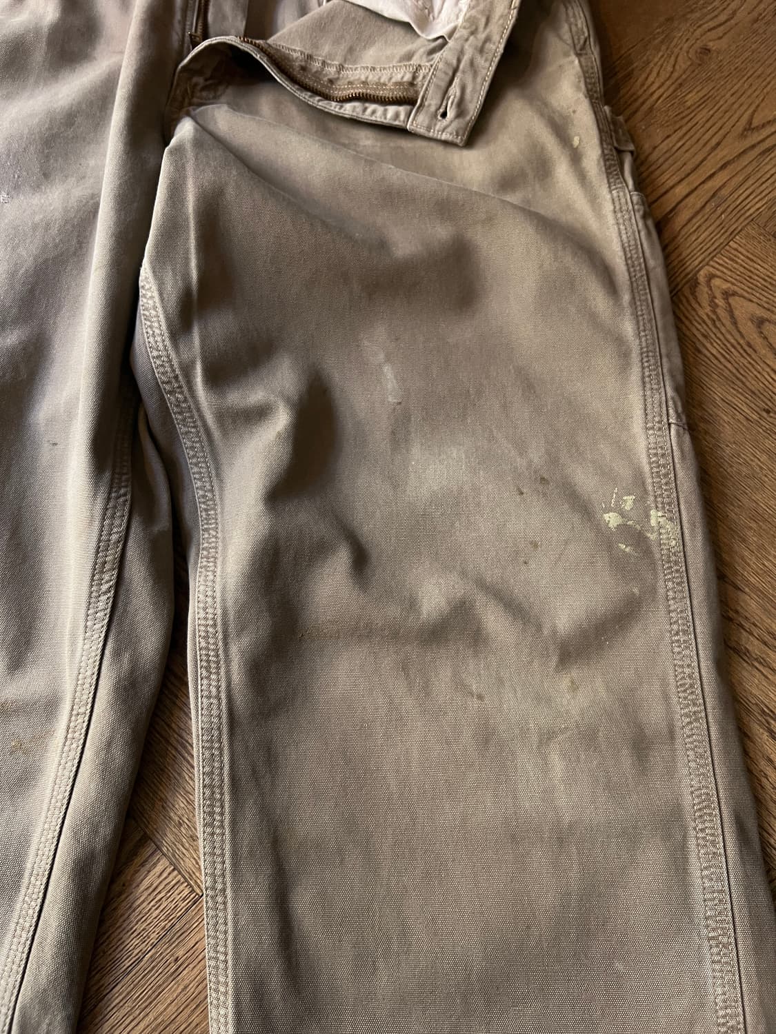 [36]칼하트 USA 더티워싱 머쉬룸 싱글니 카펜터 워크 팬츠 상품이미지5