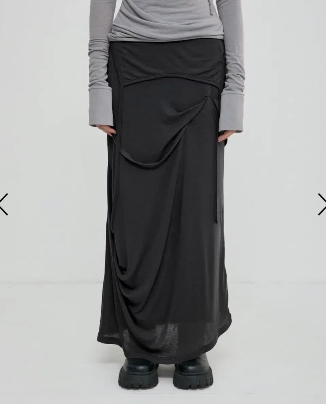 Flareup Asymmetrical Draped Long Skirt 상품이미지2
