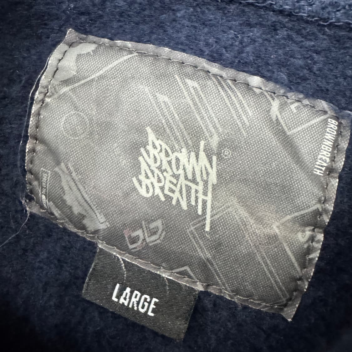 L 브라운브레스 빅로고 네이비 후드 티셔츠  상품이미지5