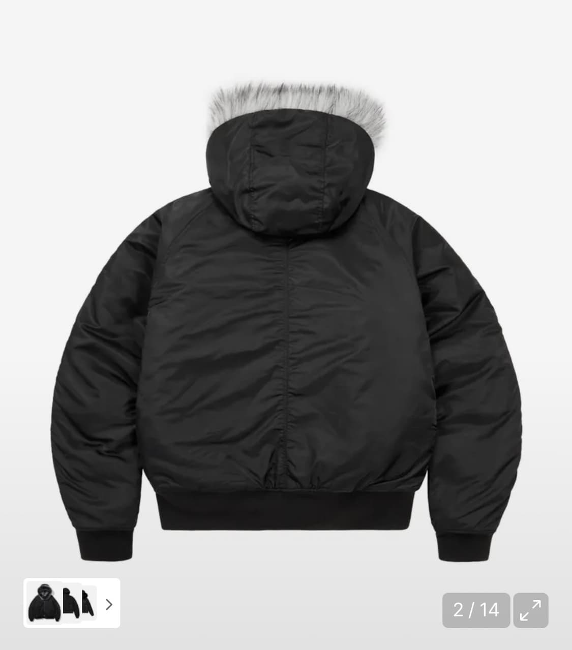 Hooded Fur MA-1 Jacket (Black) 상품이미지2