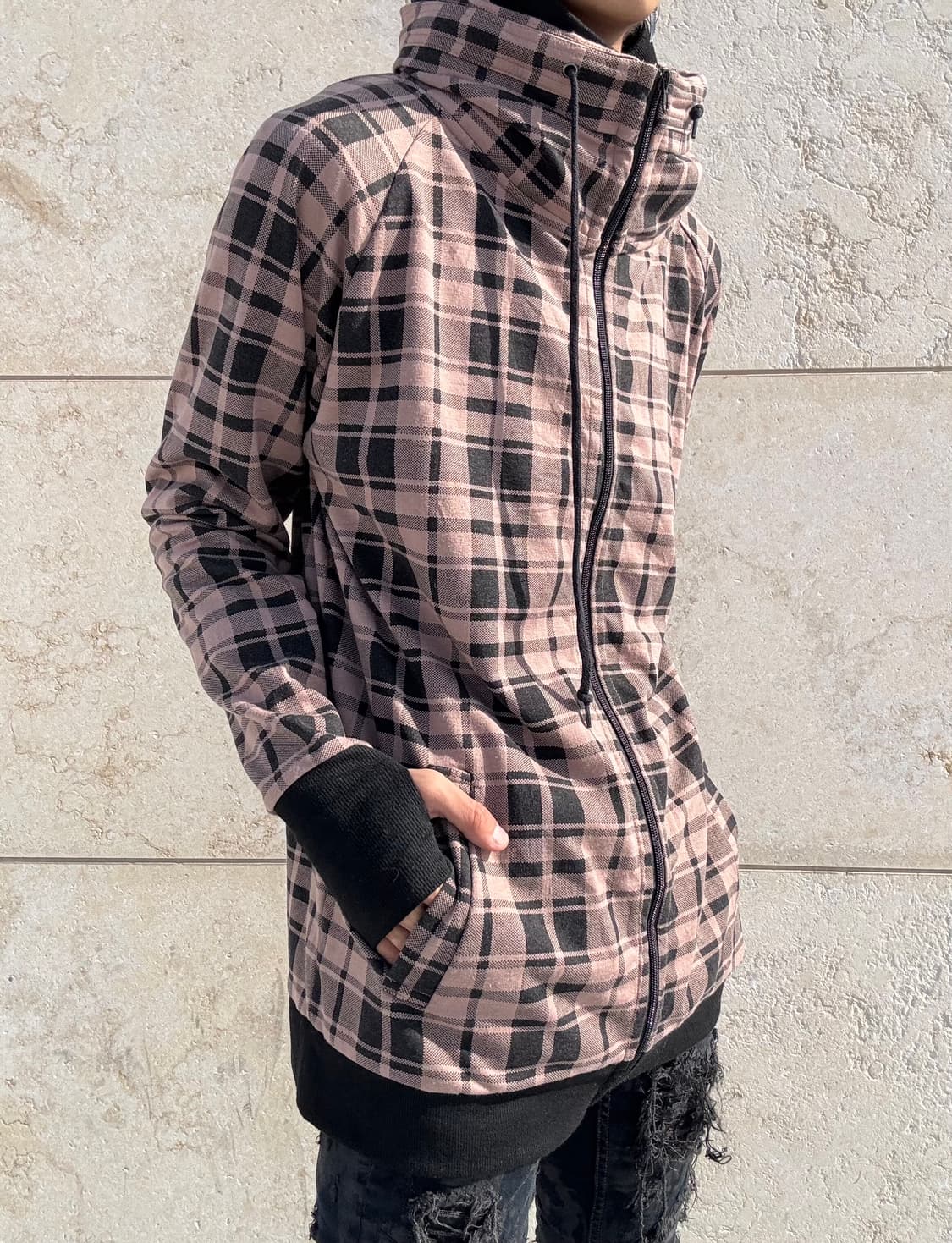 “Vintage”Y2K Bono-Hoodie Check Pattern Z 상품이미지7