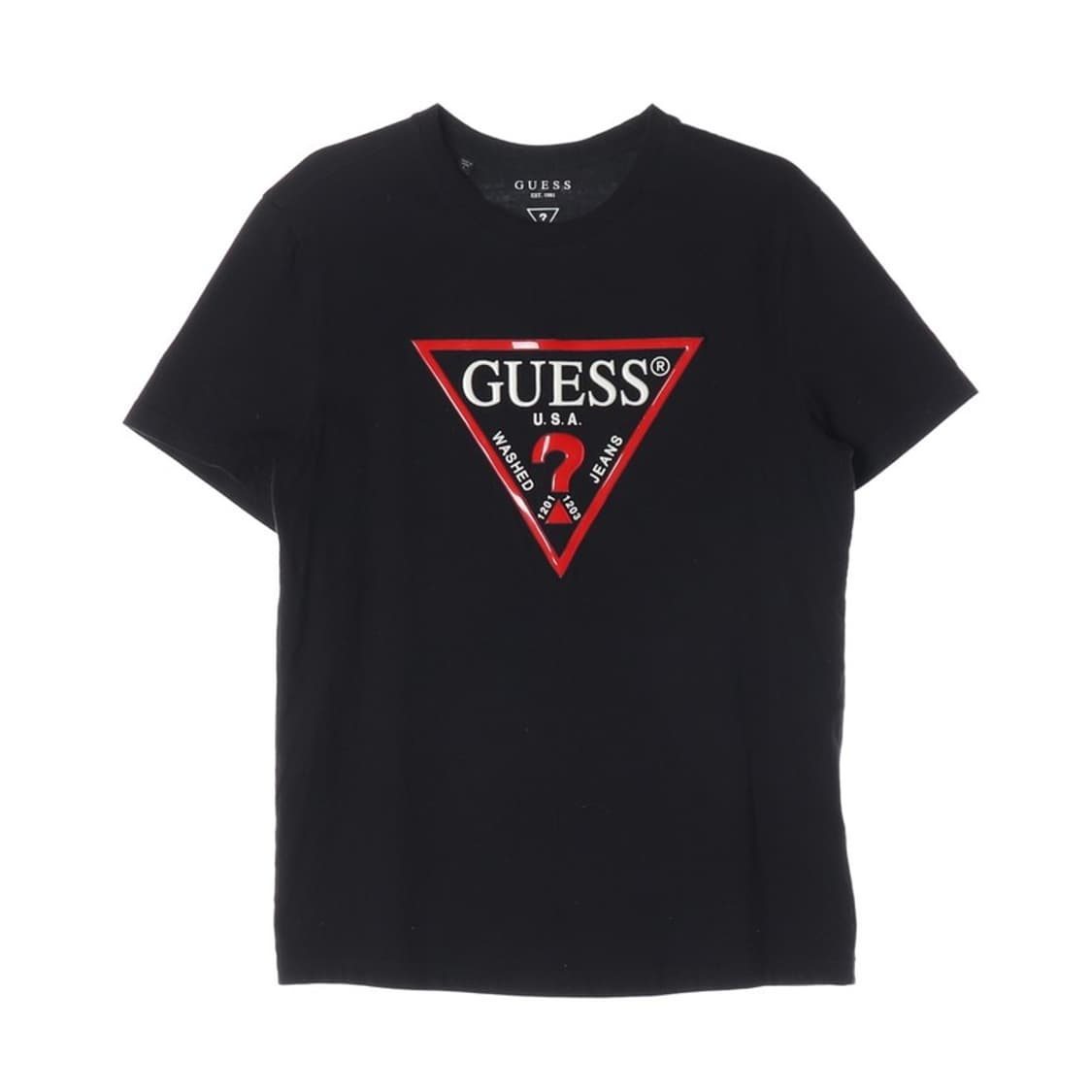 GUESS 클래식 삼각로고 블랙 반팔티 L 상품이미지1