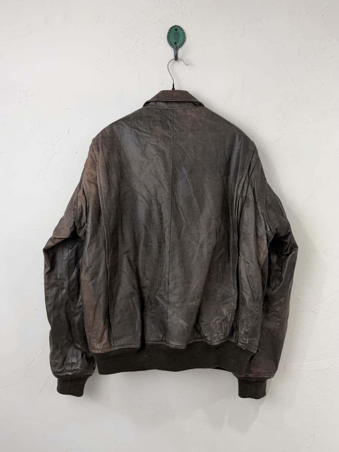 90s JC HAWARD 카우레더 봄버 상품이미지4