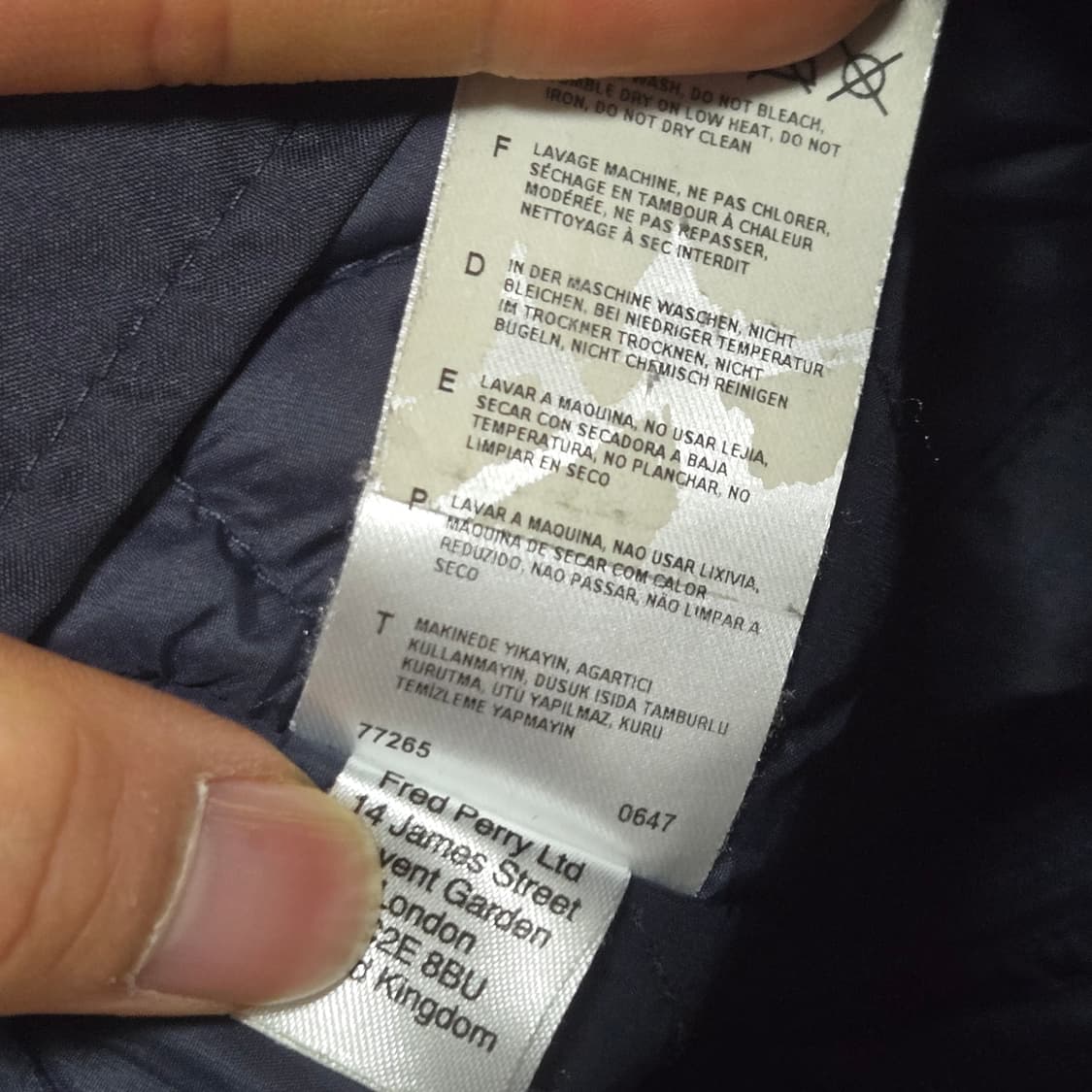 프레드페리 네이비 자켓 / 남성 자켓/ 남자 자켓 상품이미지5