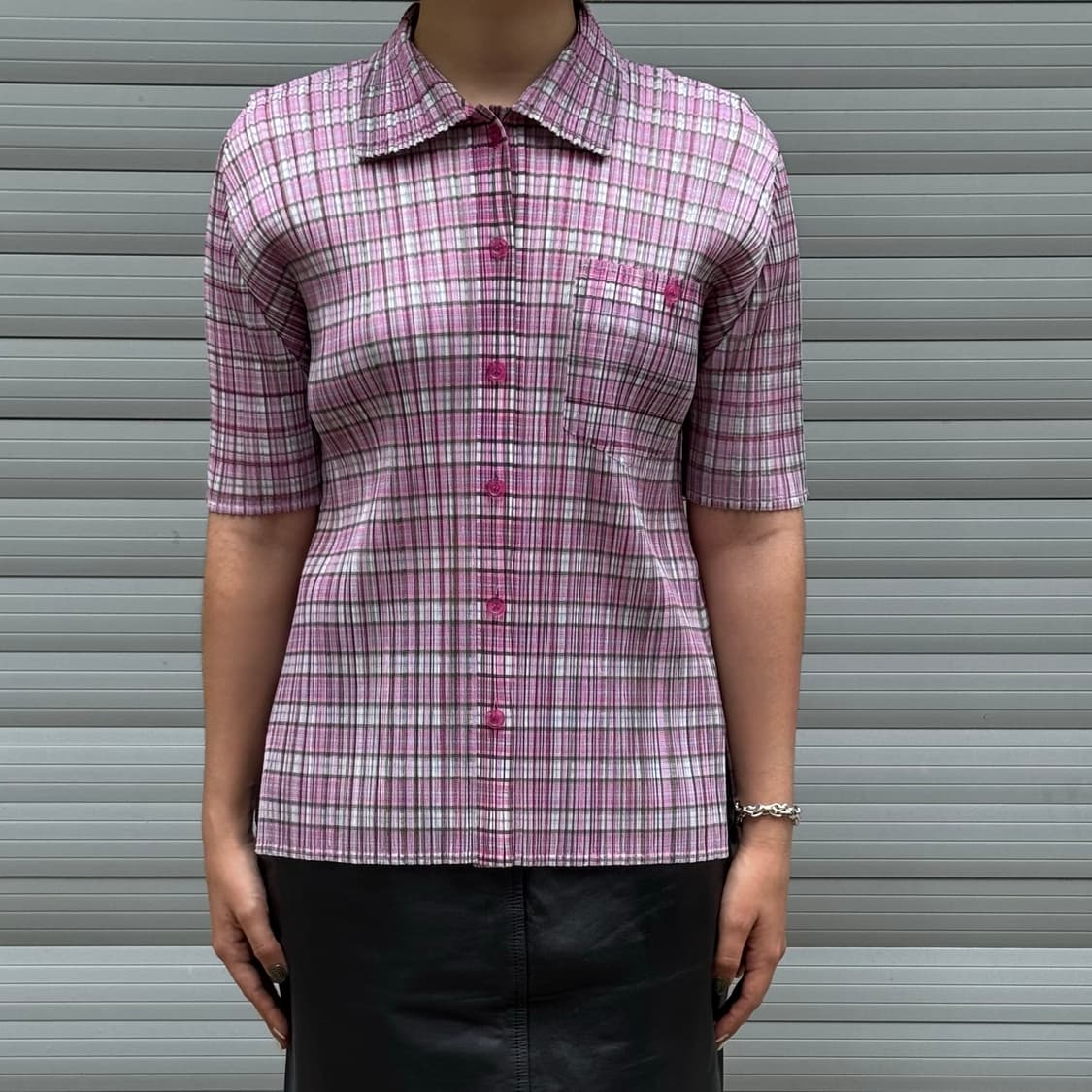 Check Pleated Pullover Sleeveless Shirt 상품이미지9
