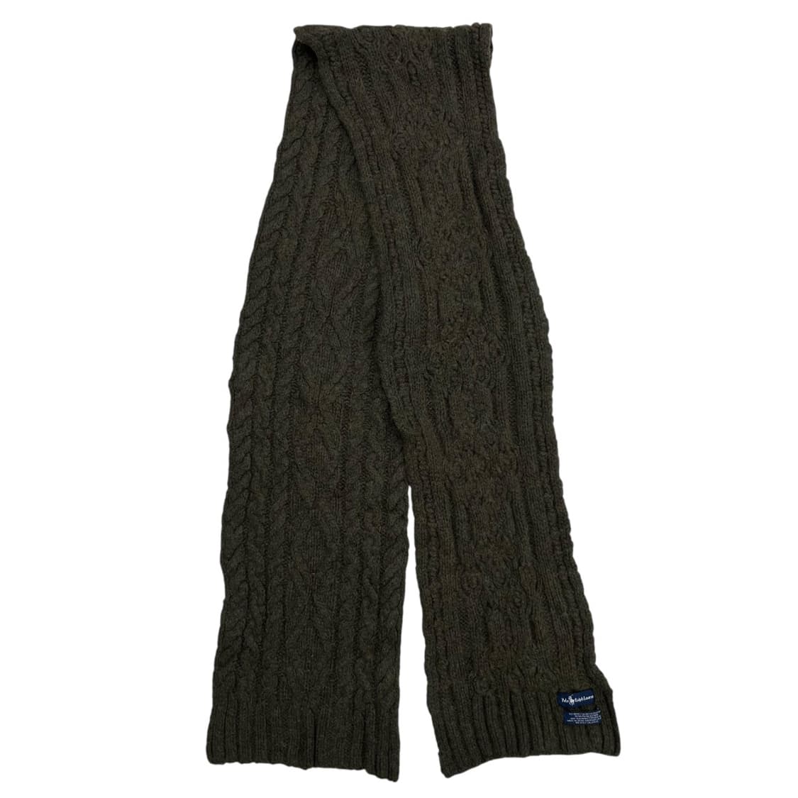 폴로 랄프로렌 꽈배기 카키 울 머플러 상품이미지3