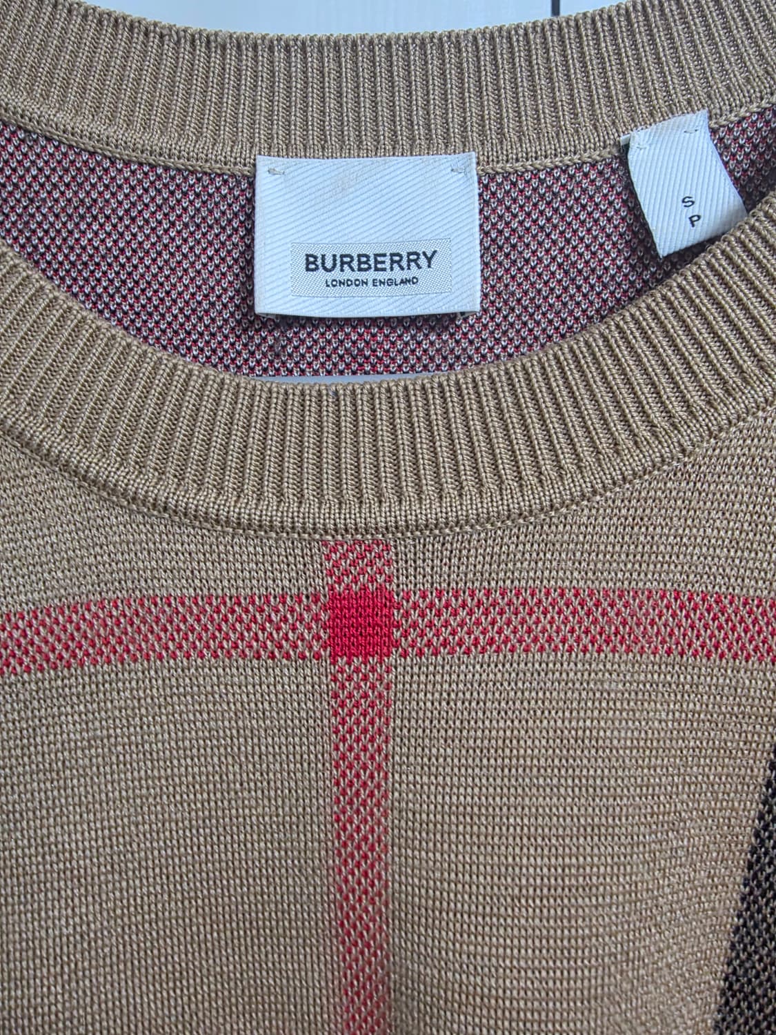버버리 니트 반팔 s (실사이즈 100~105) 상품이미지6