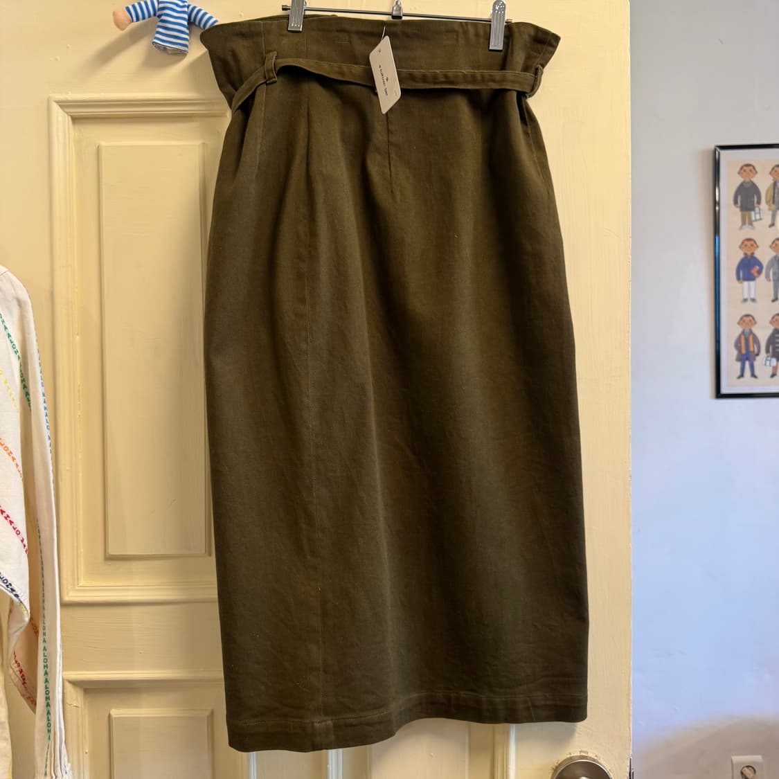 카키 하이웨스트 투웨이 스커트 상품이미지2