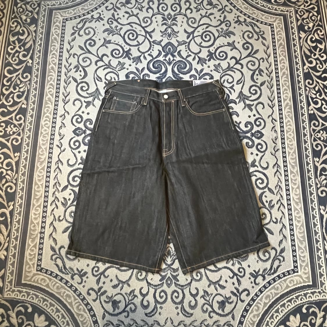 34 에비수 헤리티지 다이콕 빅 그린 로고 데님 반바지/W2383 상품이미지3