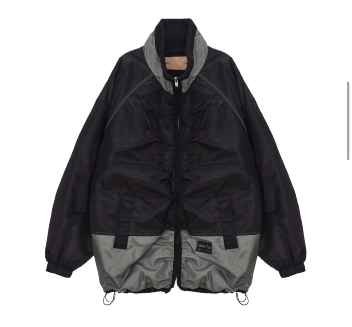 마뗑킴 믹스드 셔링 점퍼 블랙 상품이미지1