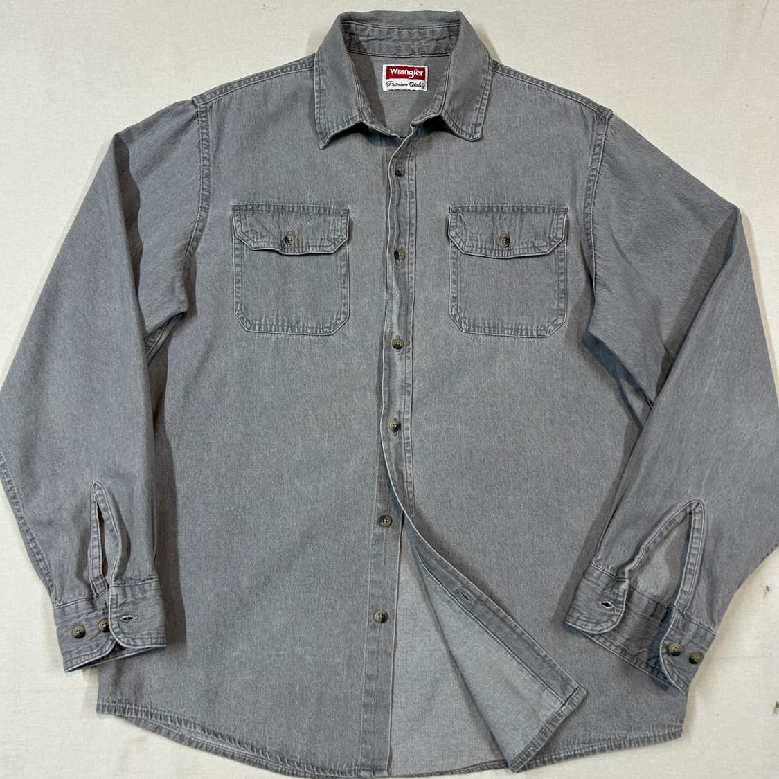 M) Wrangler 랭글러 투포켓 워크웨어 코튼 셔츠 그레이 상품이미지2