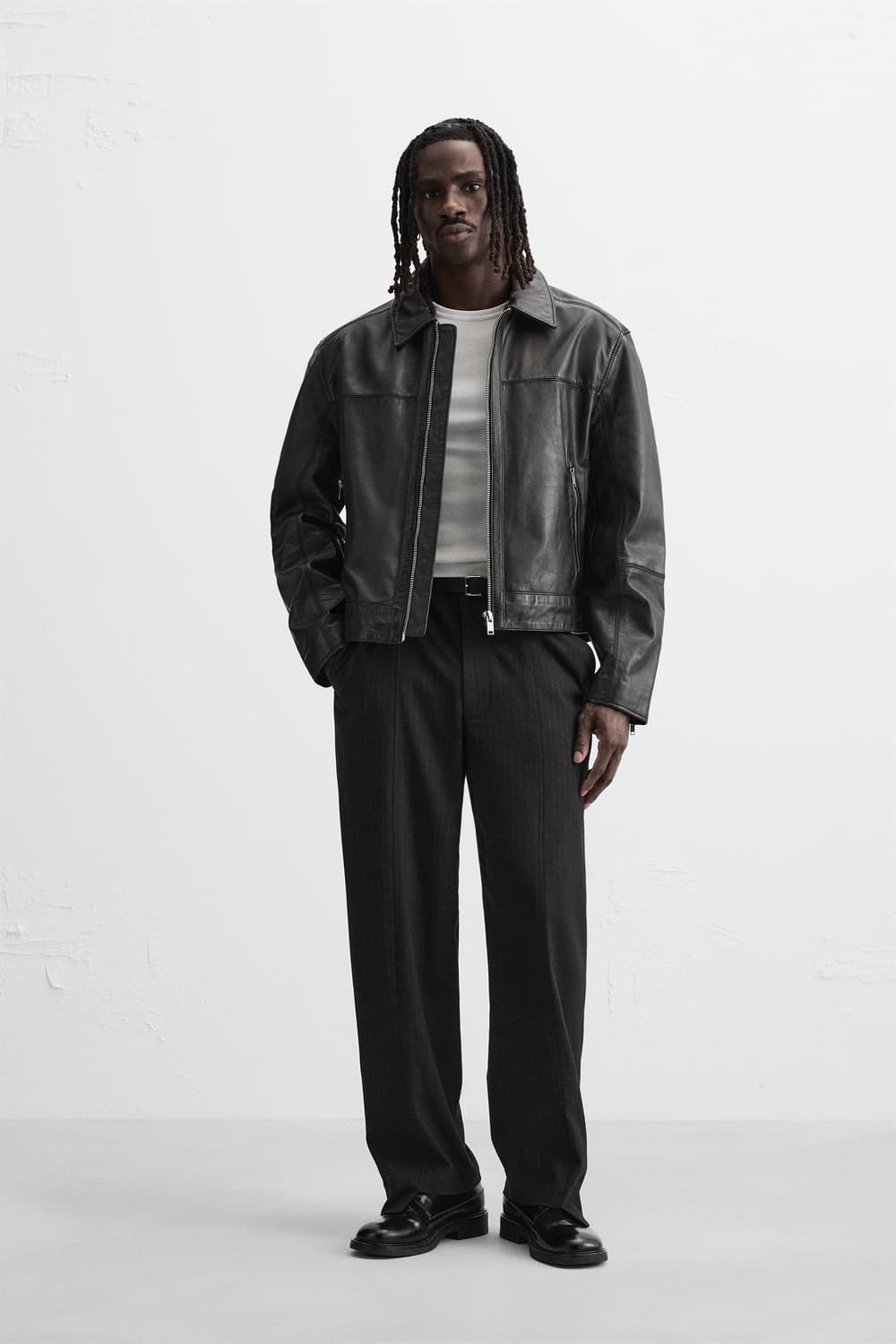 자라 리얼 레더 박시핏 가죽 자켓 상품이미지3