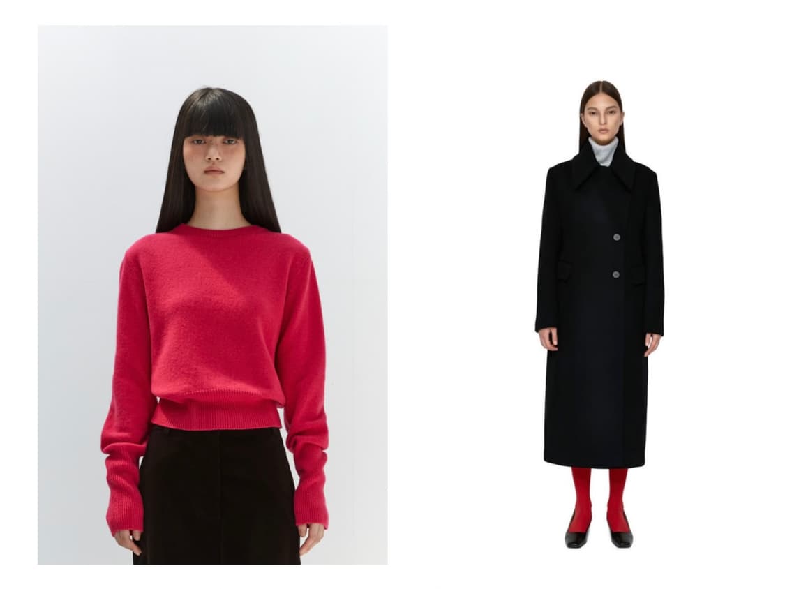 버뮬라 캐시미어 라운드 니트, 울 코트 상품이미지1