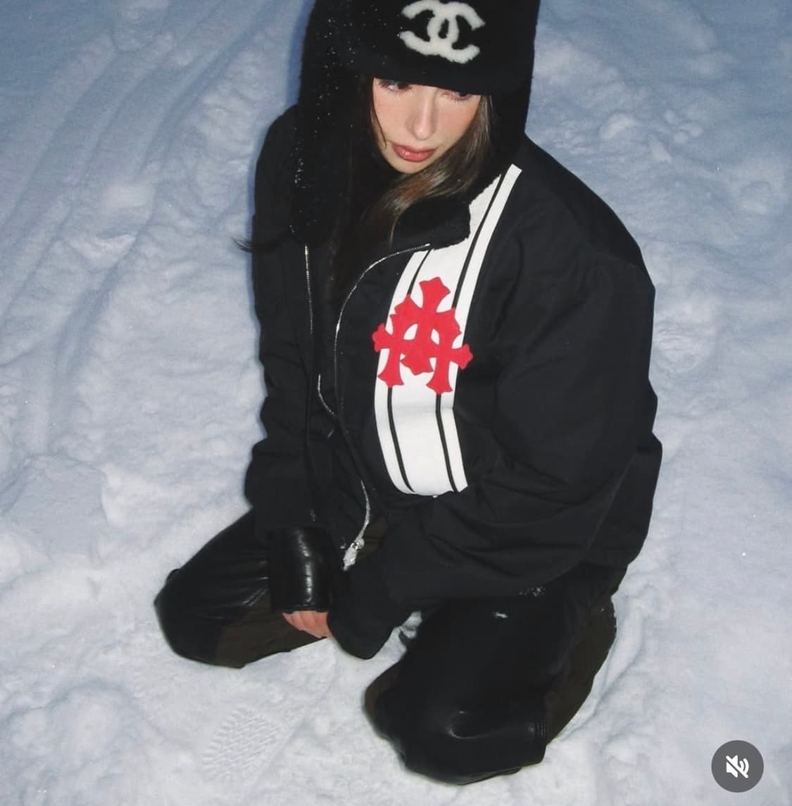 [L] 크롬하츠 코브라 크로스 레더패치 레이싱 퍼자켓 상품이미지1